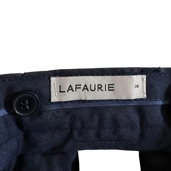 Lafaurie Mens 100% Wool Trouser Pants Mid Rise Blue Size EU 38 or US 28 Classic - Picture 7 of 10